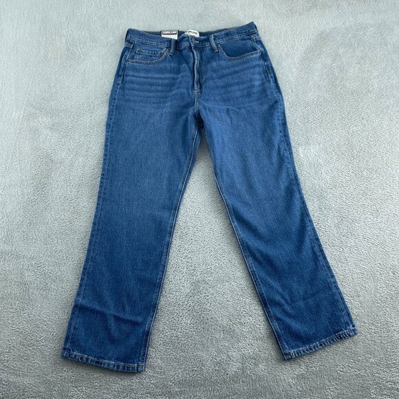Kirkland Signature High-Rise Straight Fit Jeans Size 12 Blue 99% Cotton NWT 4890 - Picture 1 of 12